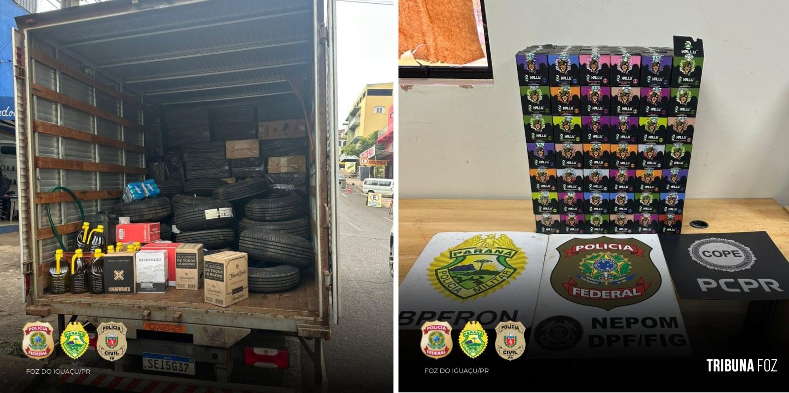 Policia Federal e forças estaduais realizam operação integrada de repressão ao contrabando em Foz do Iguaçu Policia Federal e forças estaduais realizam operação integrada de repressão ao contrabando em Foz do Iguaçu