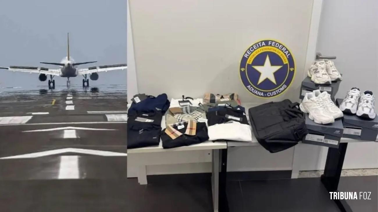 Receita intercepta quase R$ 100 mil em roupas de luxo no Aeroporto de Foz do Iguaçu Receita intercepta quase R$ 100 mil em roupas de luxo no Aeroporto de Foz do Iguaçu