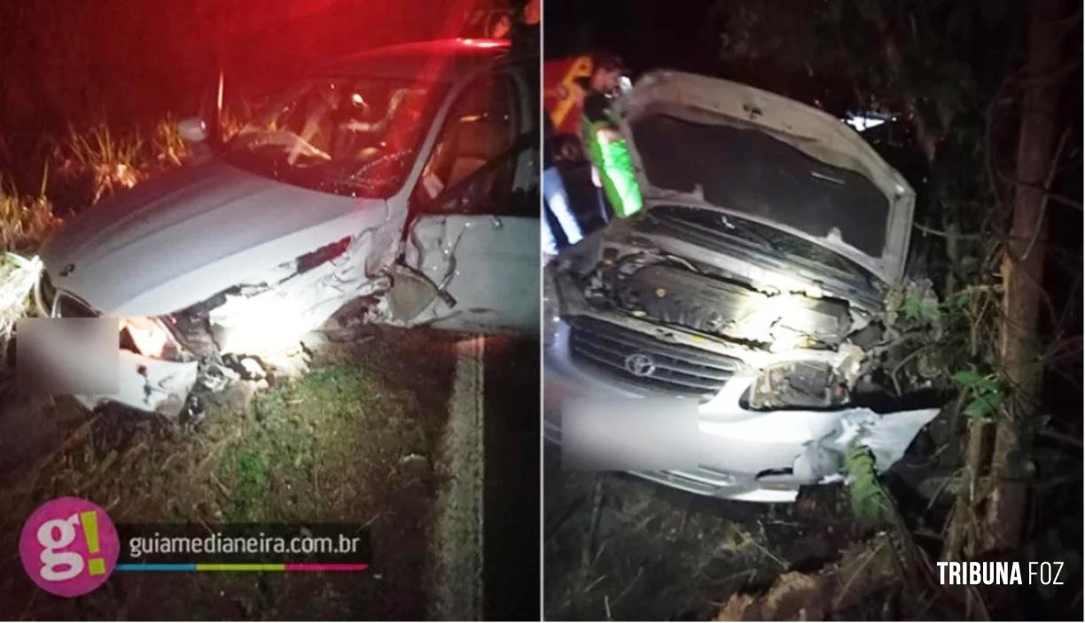 Acidente na PR-495 deixa três pessoas feridas em Medianeira Acidente na PR-495 deixa três pessoas feridas em Medianeira
