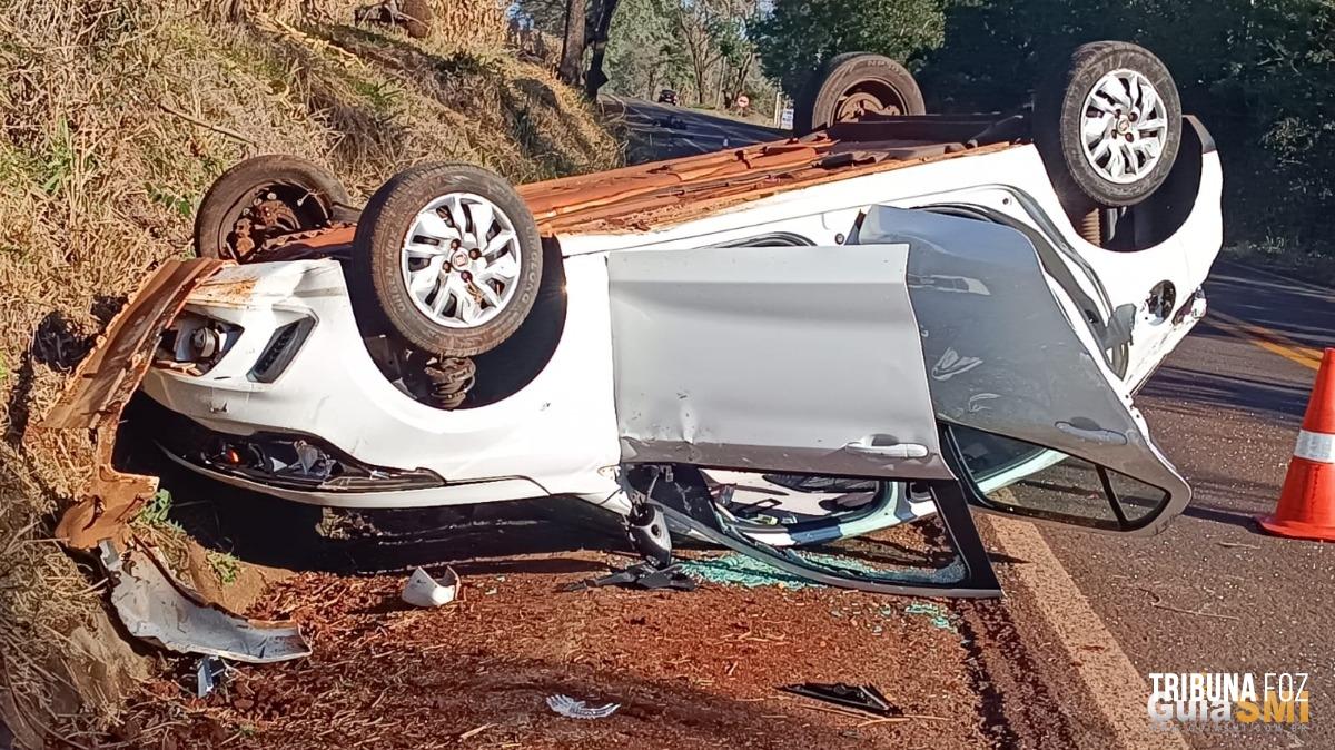 Acidente na PR-497 mobiliza equipes de socorro em São Miguel do Iguaçu