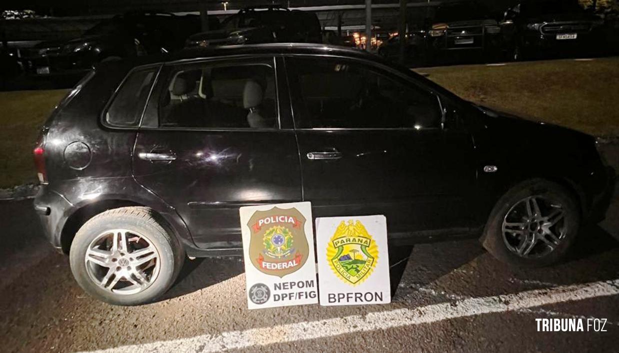 BPFRON e PF/NEPOM apreendem veículo carregado com maconha em Foz do Iguaçu BPFRON e PF/NEPOM apreendem veículo carregado com maconha em Foz do Iguaçu