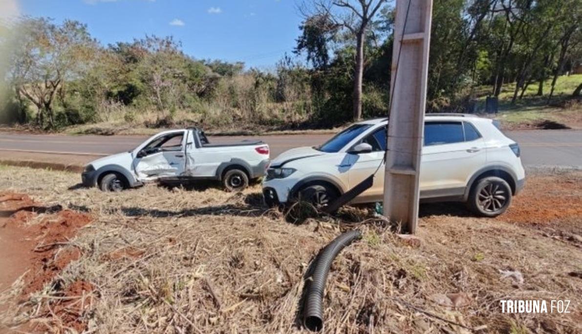 Colisão entre dois veículos deixa três feridos entre Missal e Itaipulândia Colisão entre dois veículos deixa três feridos entre Missal e Itaipulândia