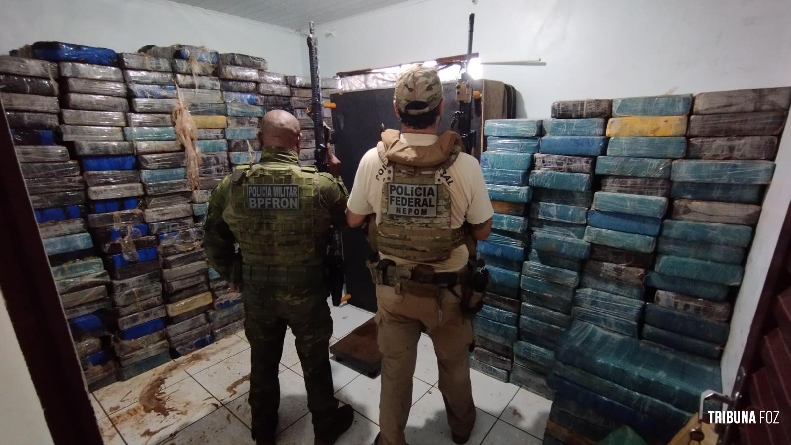 Forças policiais localizam depósito com 4 toneladas de drogas em Santa Helena Forças policiais localizam depósito com 4 toneladas de drogas em Santa Helena