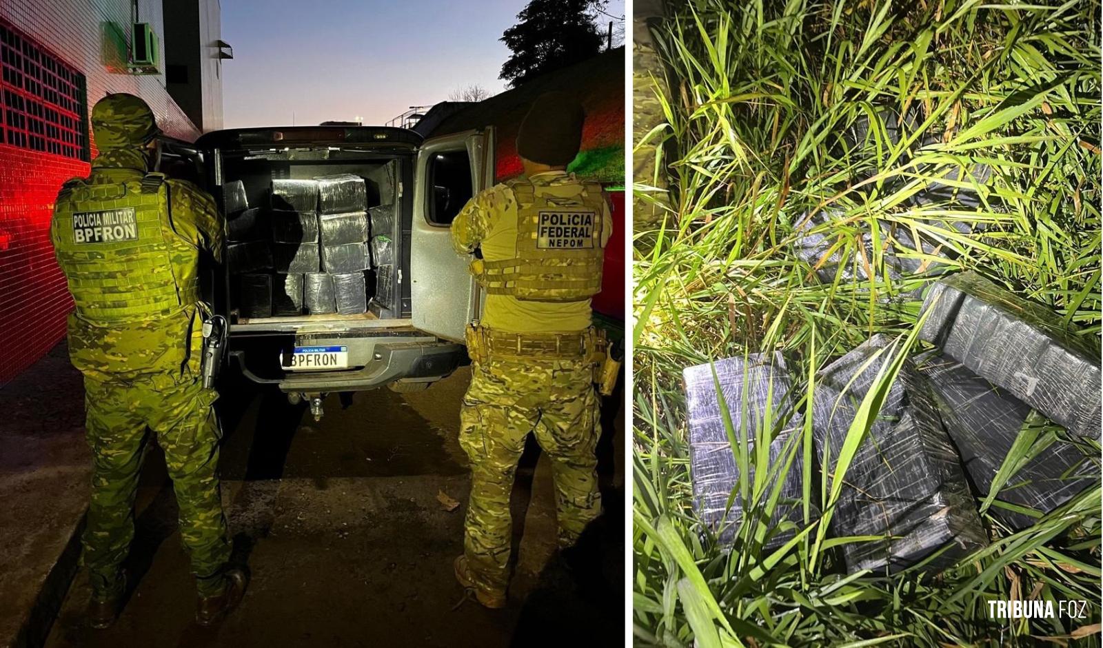 PF, PC e PM apreendem 390 Kg de maconha nas imediações da Av. Beira Rio em Foz do Iguaçu PF, PC e PM apreendem 390 Kg de maconha nas imediações da Av. Beira Rio em Foz do Iguaçu