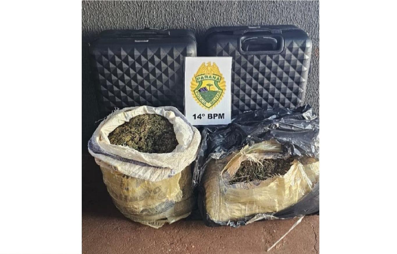 PM apreende maconha tipo capulho durante ação de patrulhamento em Foz do Iguaçu PM apreende maconha tipo capulho durante ação de patrulhamento em Foz do Iguaçu