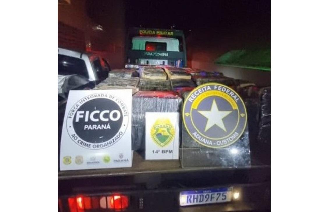 PM em ação integrada apreende 1.625,8 Kg de maconha e recupera veículo roubado em Foz do Iguaçu PM em ação integrada apreende 1.625,8 Kg de maconha e recupera veículo roubado em Foz do Iguaçu