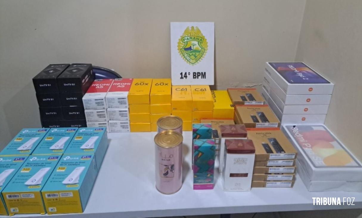 PM frustra tentativa de roubo e apreende produtos de descaminho em Medianeira PM frustra tentativa de roubo e apreende produtos de descaminho em Medianeira
