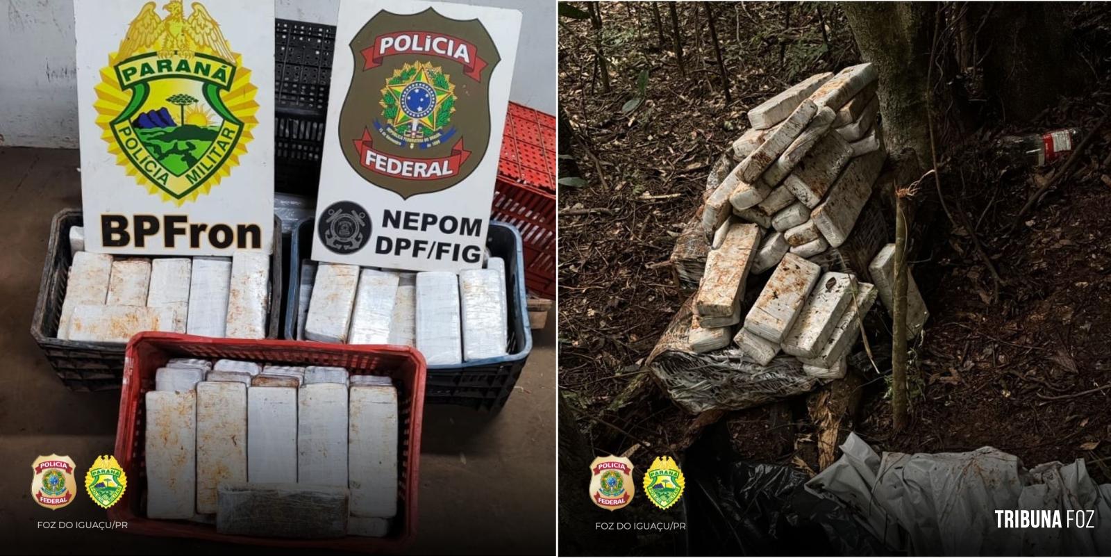 Policia Federal e PM apreendem fardos de droga nas margens do Lago de Itaipu em Santa Helena