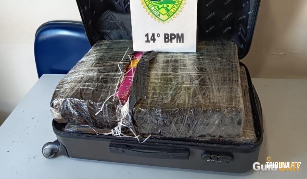 Policia Militar apreende jovem que carregava mala cheia de maconha em Medianeira