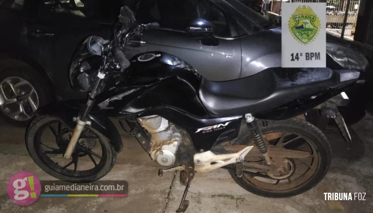 Polícia Militar recupera motocicleta furtada em Medianeira Polícia Militar recupera motocicleta furtada em Medianeira