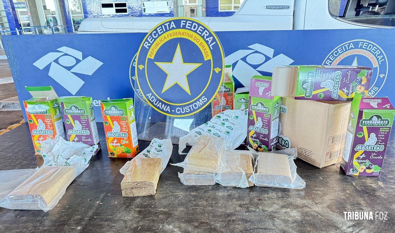 Receita Federal encontra 5,5 Kg de maconha escondida em caixas de erva-mate