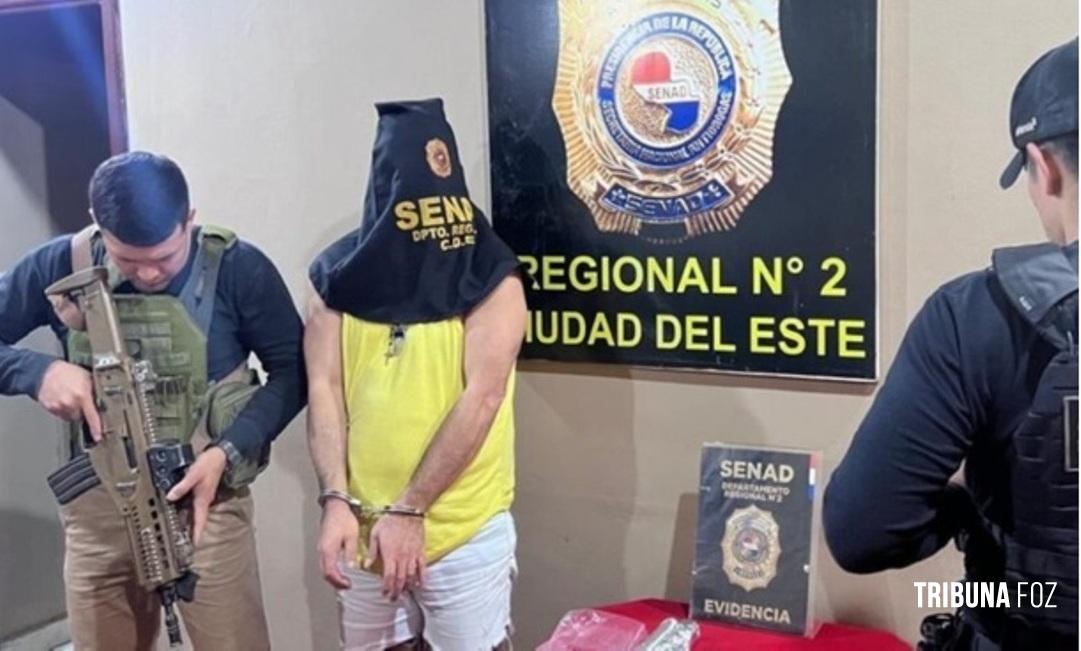 SENAD prende brasileiro com cocaína em Ciudad Del Este SENAD prende brasileiro com cocaína em Ciudad Del Este