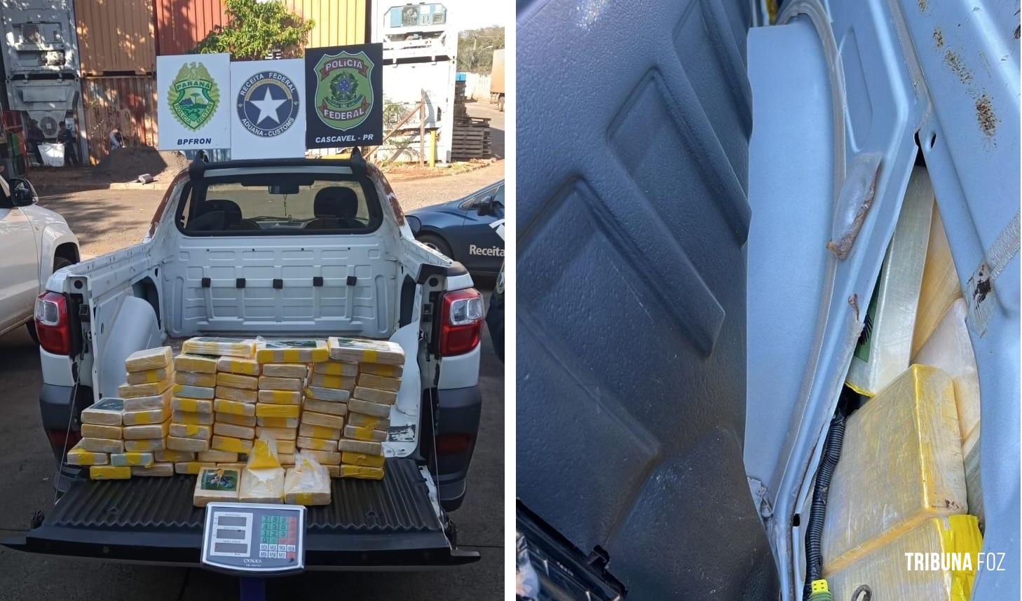 BPFRON, PF e Receita Federal apreendem cocaína em fundo falso de caminhonete na BR–277 em Medianeira BPFRON, PF e Receita Federal apreendem cocaína em fundo falso de caminhonete na BR–277 em Medianeira