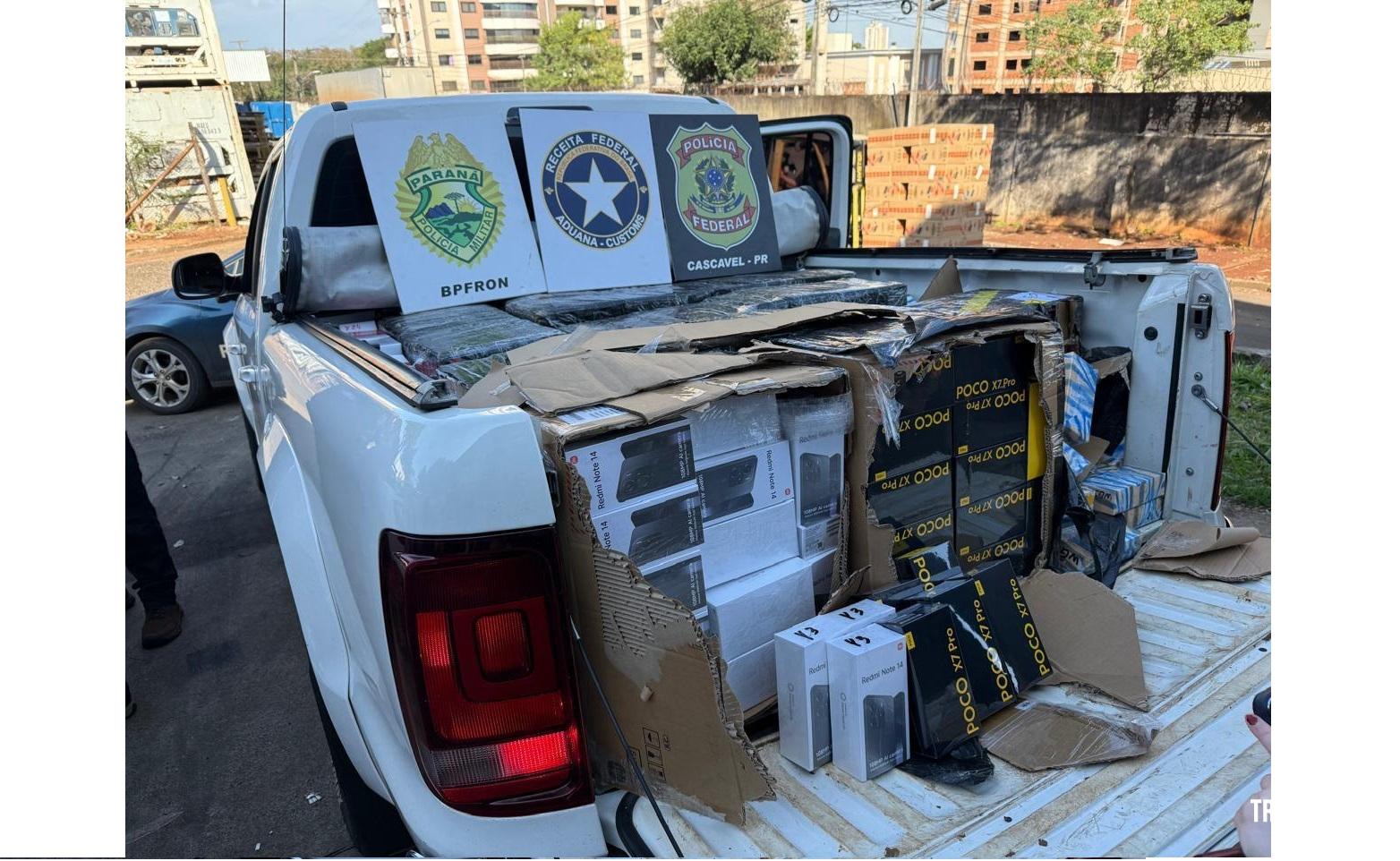 BPFRON, Policia Federal e Receita Federal apreendem carga de eletrônicos e dois homens são presos em São Miguel do Iguaçu BPFRON, Policia Federal e Receita Federal apreendem carga de eletrônicos e dois homens são presos em São Miguel do Iguaçu