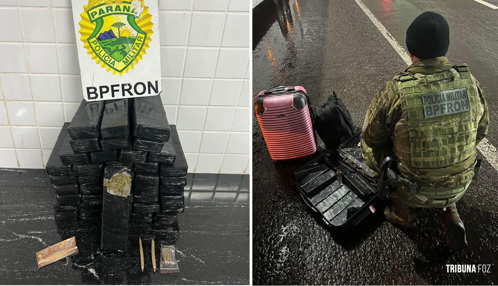 BPFRON prende mulher com malas carregadas com maconha em Céu Azul