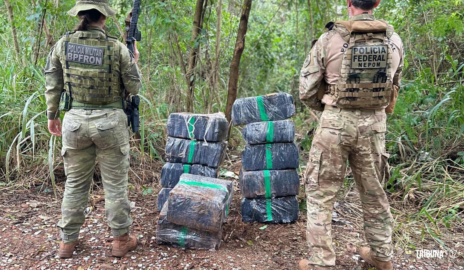 Forças policiais apreendem mais de 345,3 Kg de maconha em porto clandestino em Foz do Iguaçu Forças policiais apreendem mais de 345,3 Kg de maconha em porto clandestino em Foz do Iguaçu