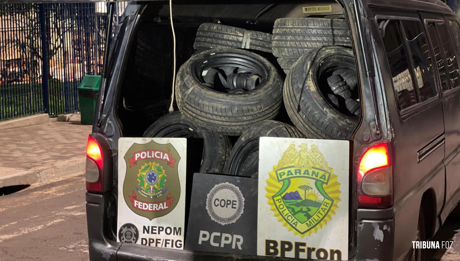 Forças policiais localizam depósito de pneus contrabandeados em Foz do Iguaçu