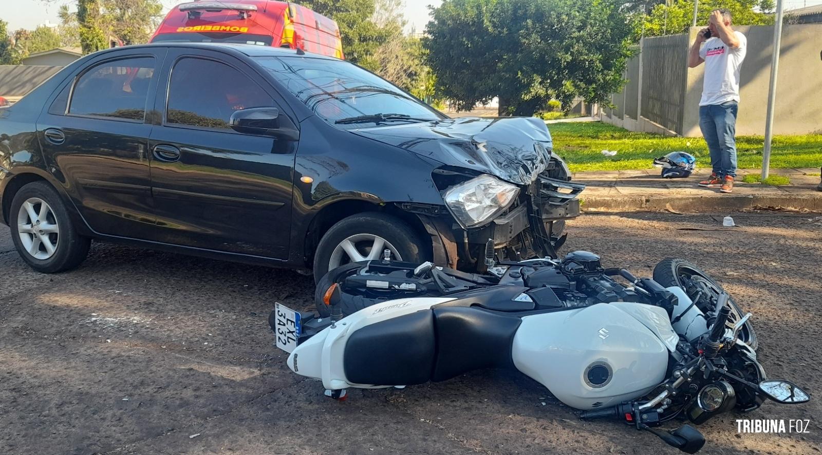 Motociclista é socorrido pelo Siate após colisão na Vila Yolanda