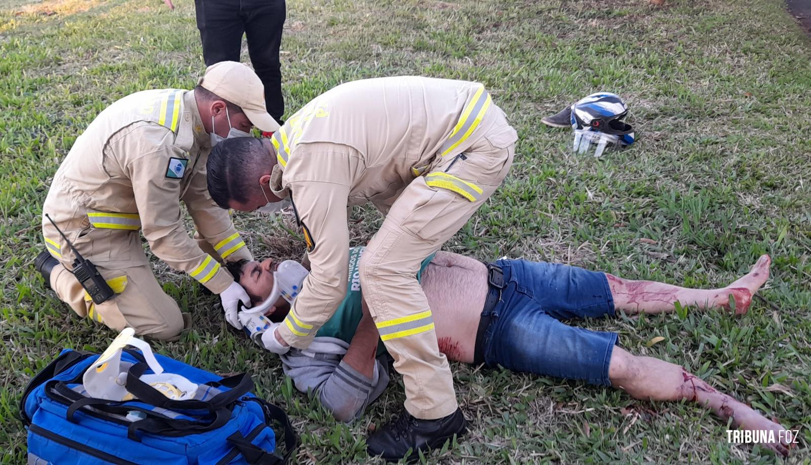 Motociclista fica gravemente ferido após colisão no Jardim Patriarca