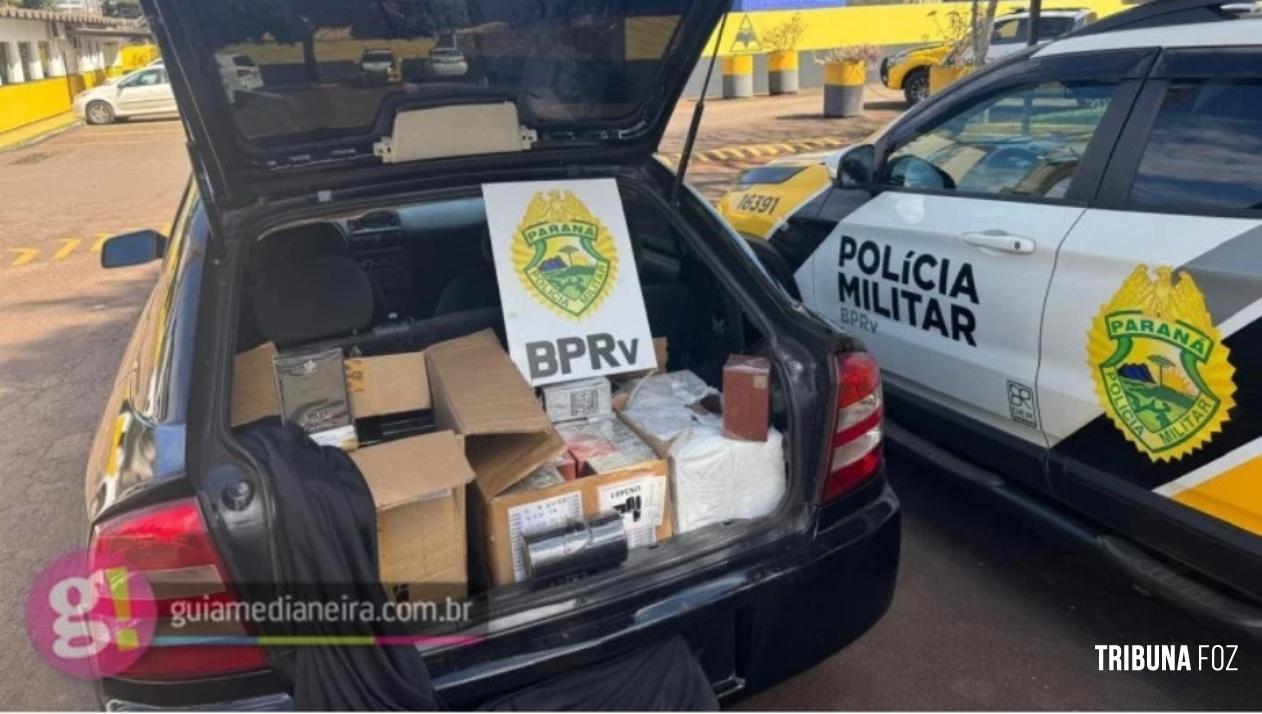 Polícia Militar Rodoviária apreende frascos de perfumes do Paraguai em Céu Azul