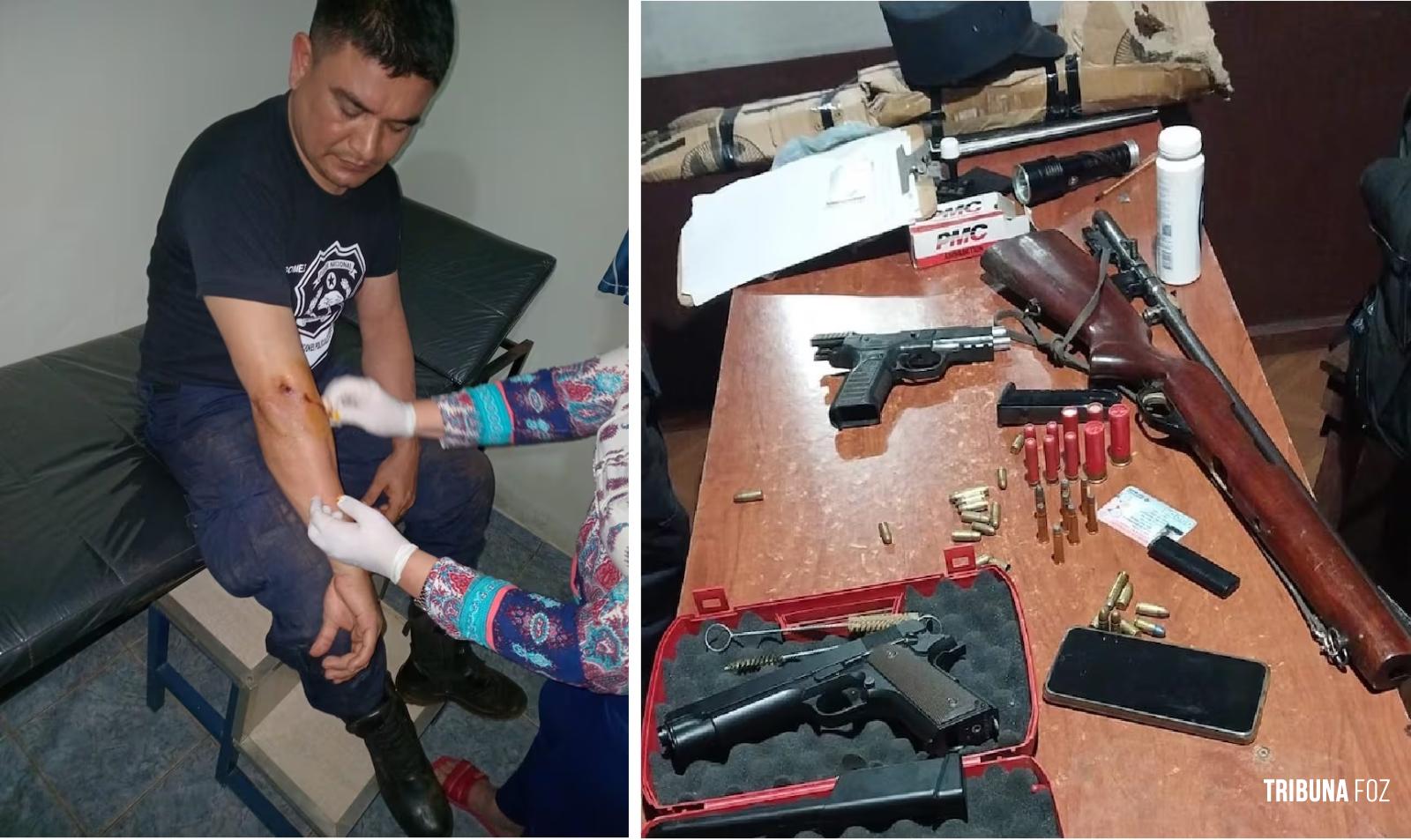 Policia Nacional do Paraguai troca tiros deixando saldo de dois presos, sendo um ferido e um policial baleado