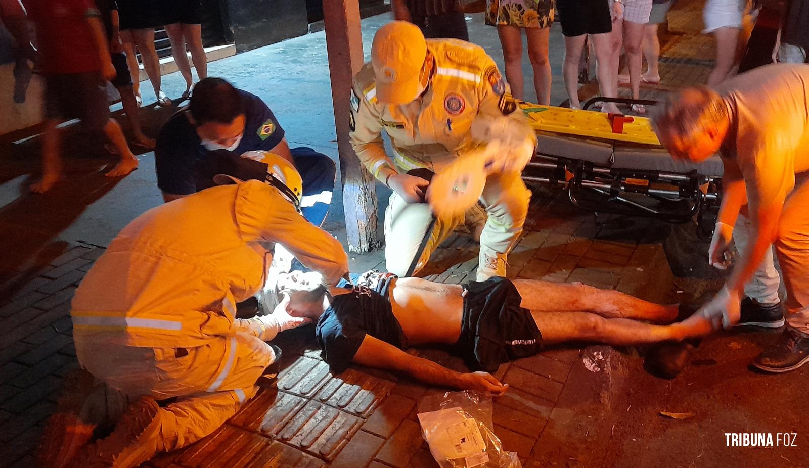 Argentino fica em estado gravíssimo após colisão entre moto carro no Porto Meira