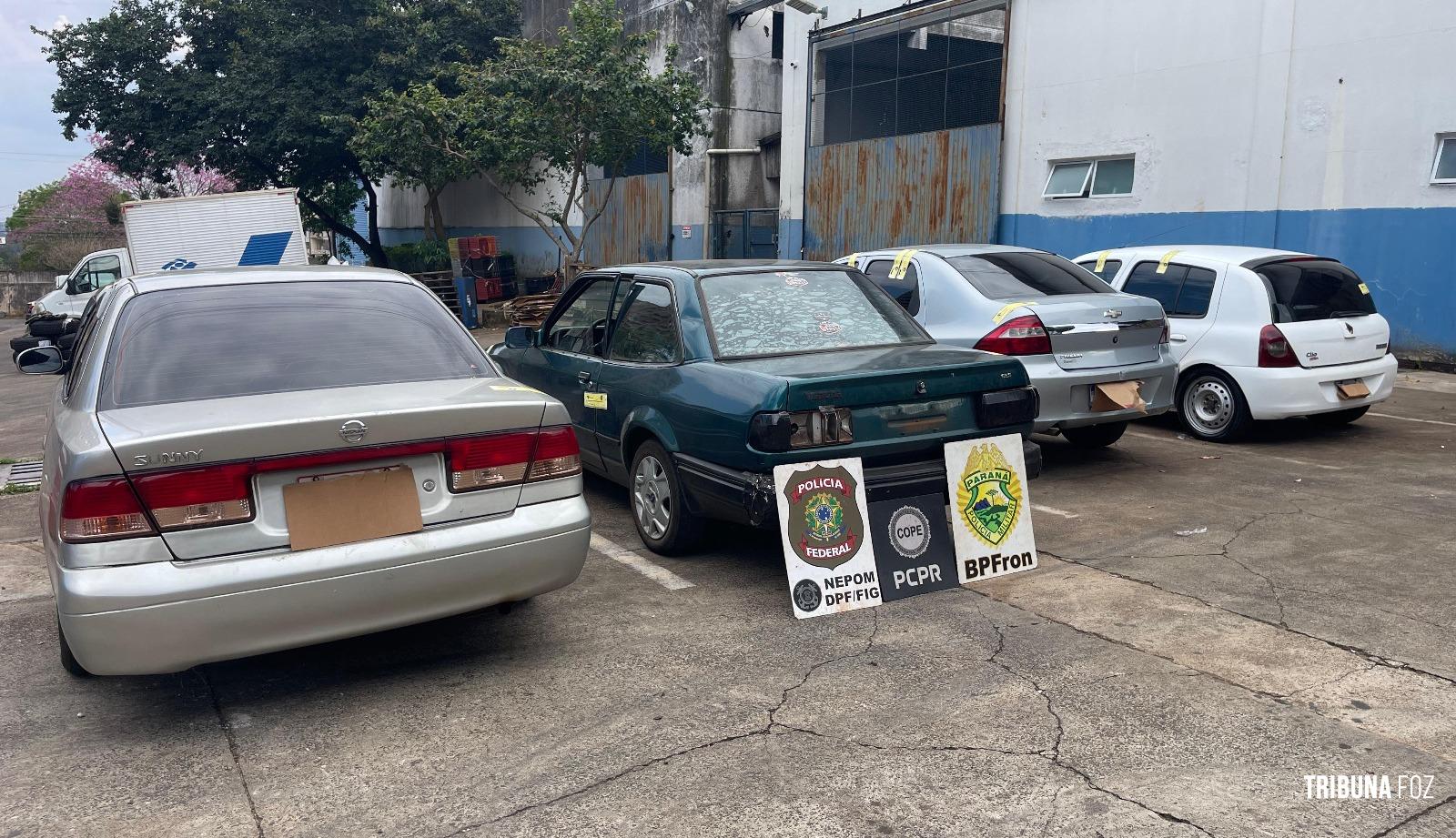 BPFRON, PF e PC apreendem quatro veículos carregados com ilícitos em Foz do Iguaçu