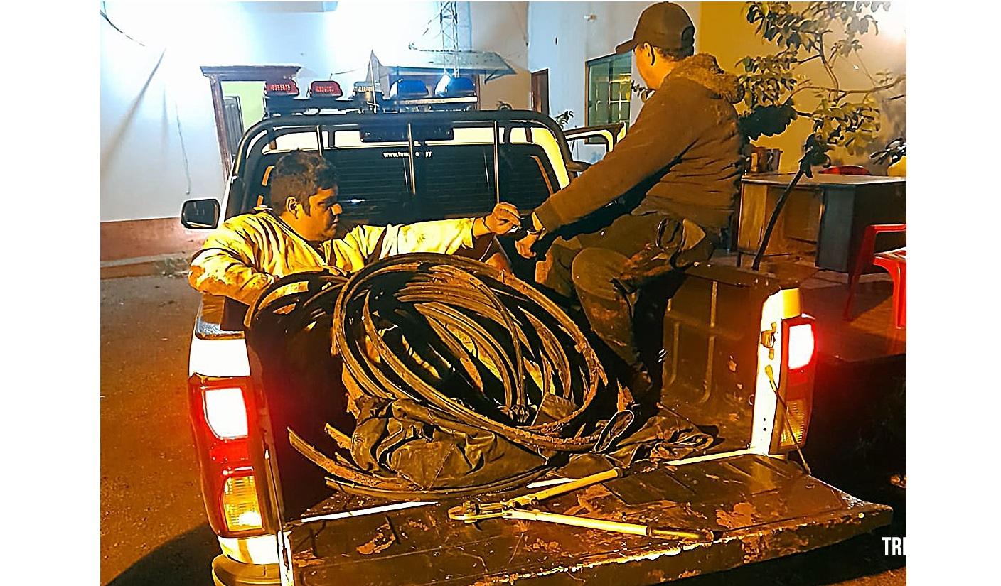 Dois ladrões de fios são presos após perseguição policial em Ciudad Del Este