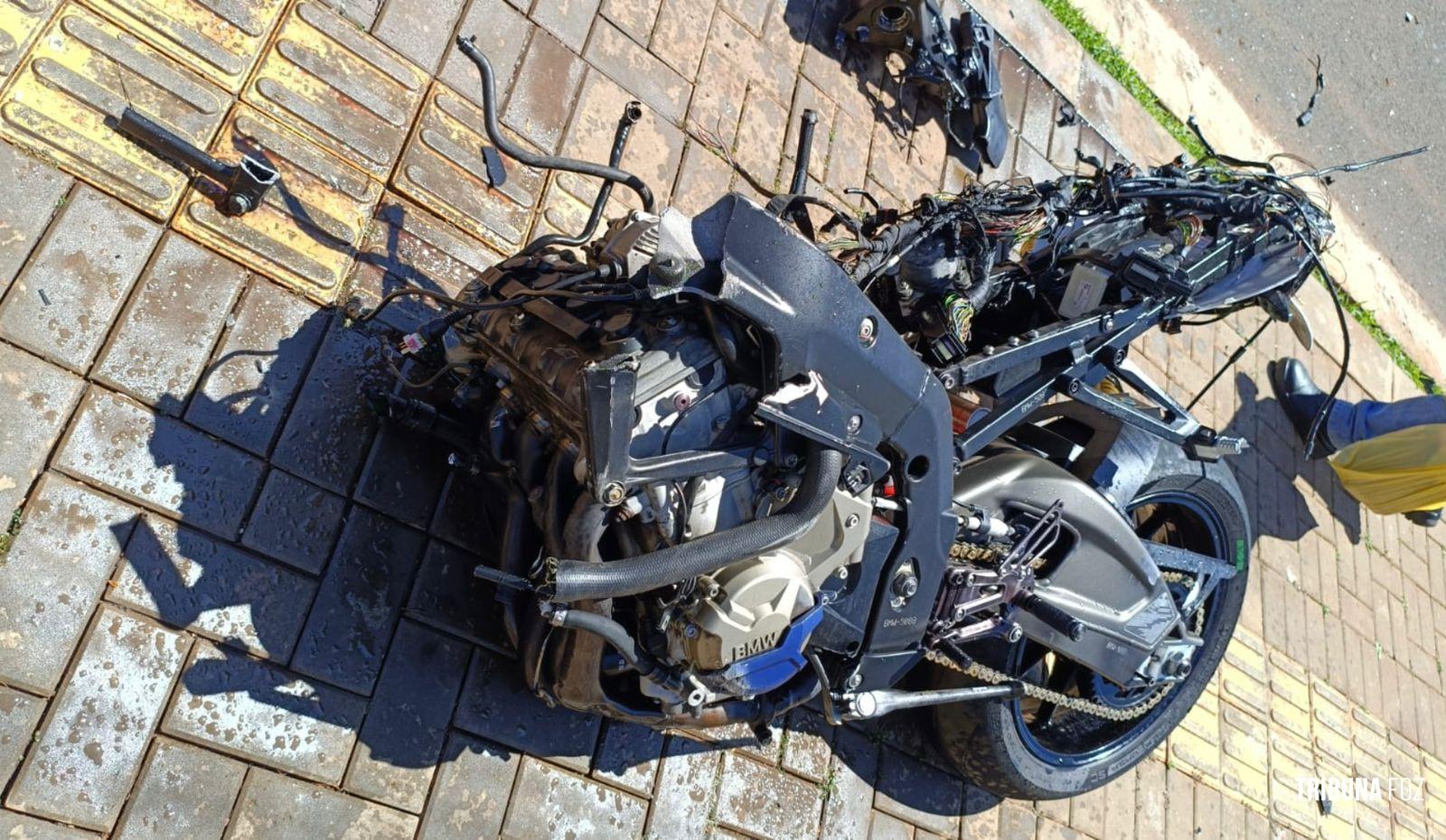 Grave acidente envolvendo moto de alta cilindrada e veículos é registrado no Jardim Panorama