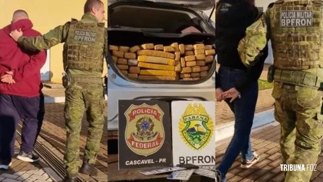 Homem é preso e adolescente apreendida com grande carga de maconha em Santa Tereza do Oeste Homem é preso e adolescente apreendida com grande carga de maconha em Santa Tereza do Oeste