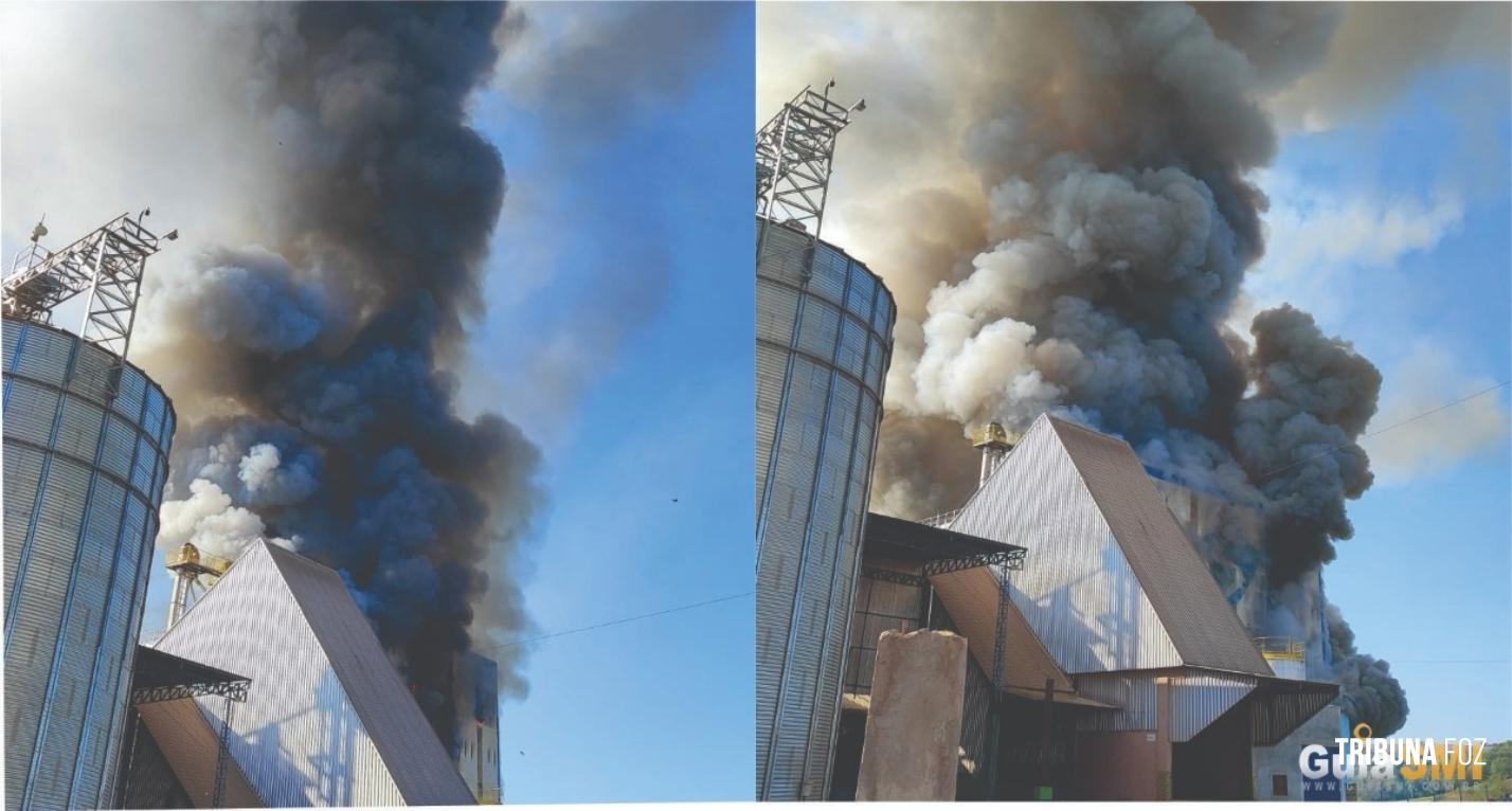 Incêndio de grandes proporções destrói fábrica de ração em Marechal Cândido Rondon Incêndio de grandes proporções destrói fábrica de ração em Marechal Cândido Rondon