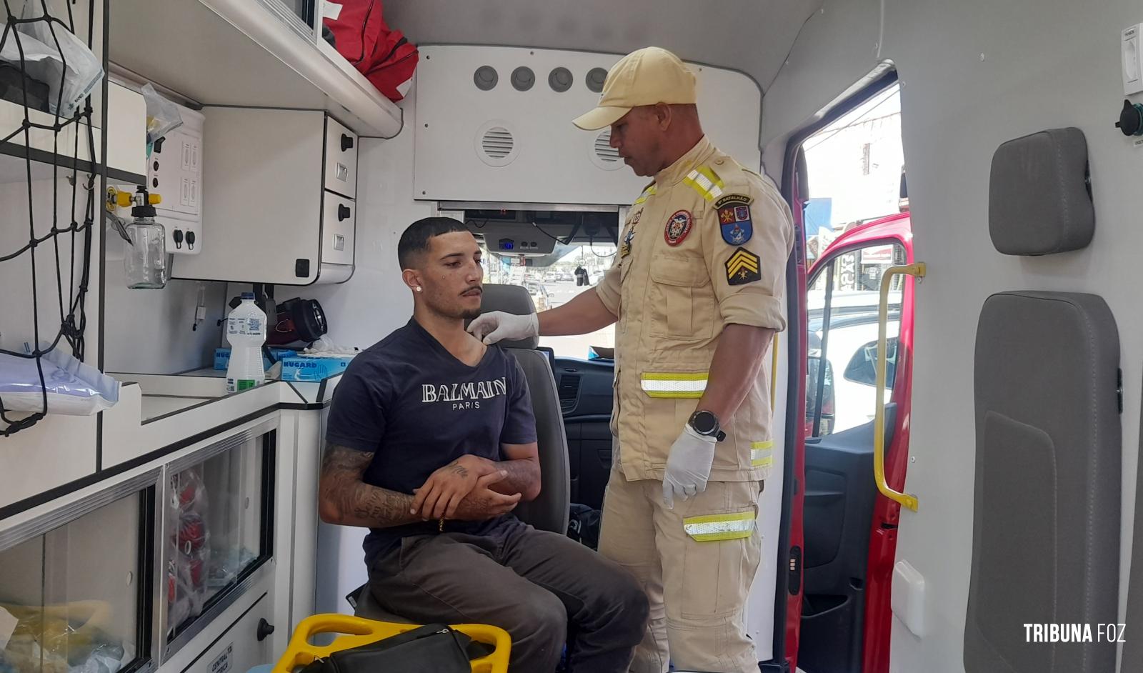 Motociclista fica ferido após colisão entre moto e carro no Porto Meira