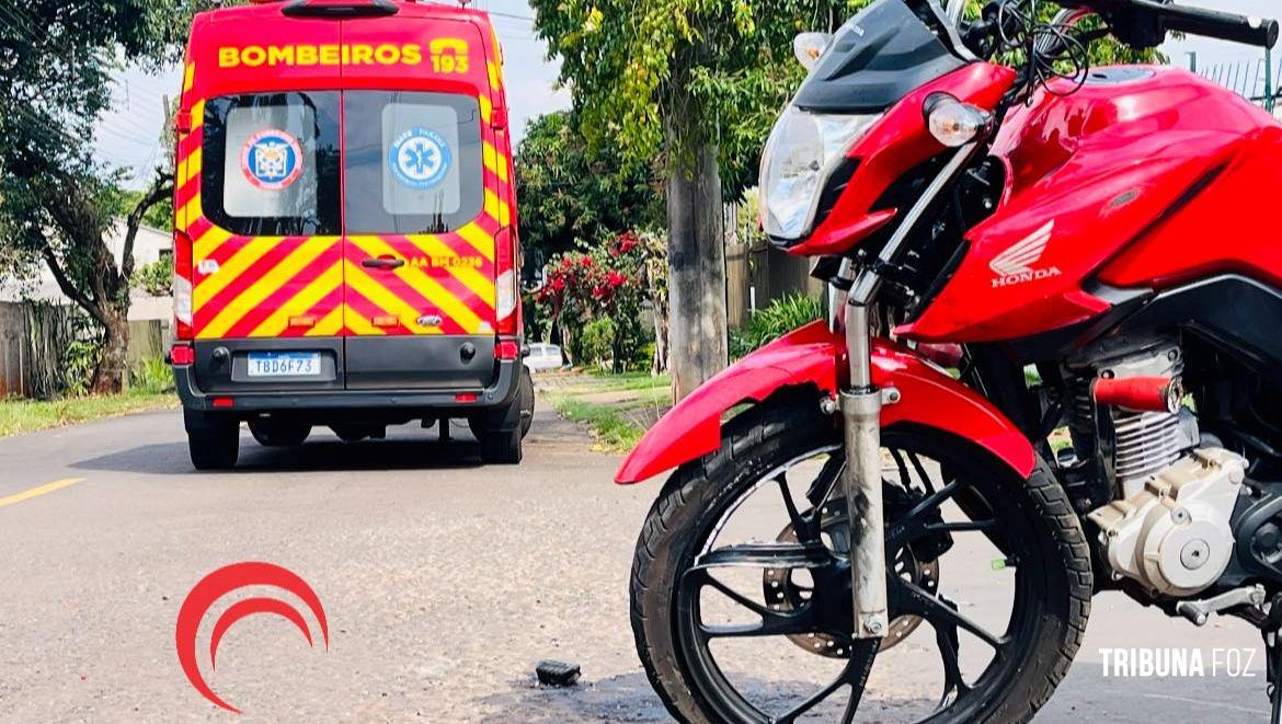 Motociclista fica ferido após colisão no bairro Portal da Foz