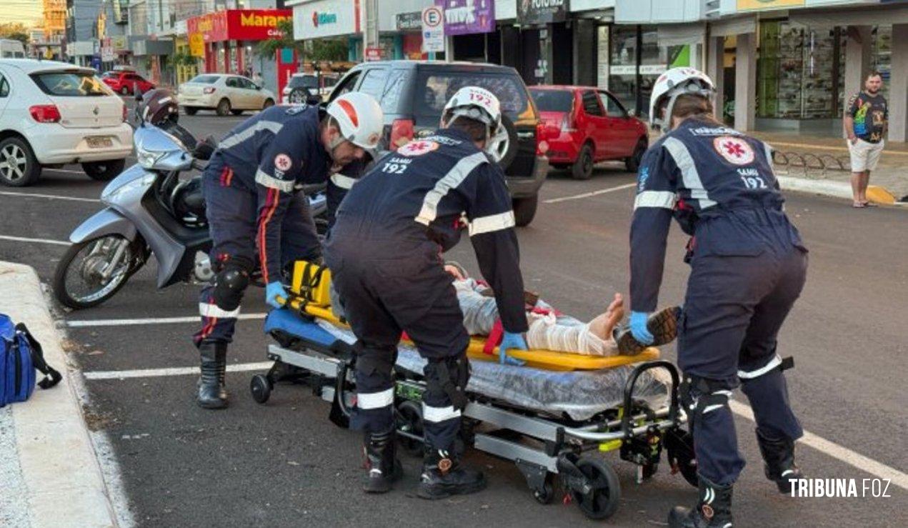 Motociclista fica ferido em acidente no centro da cidade de Santa Helena Motociclista fica ferido em acidente no centro da cidade de Santa Helena