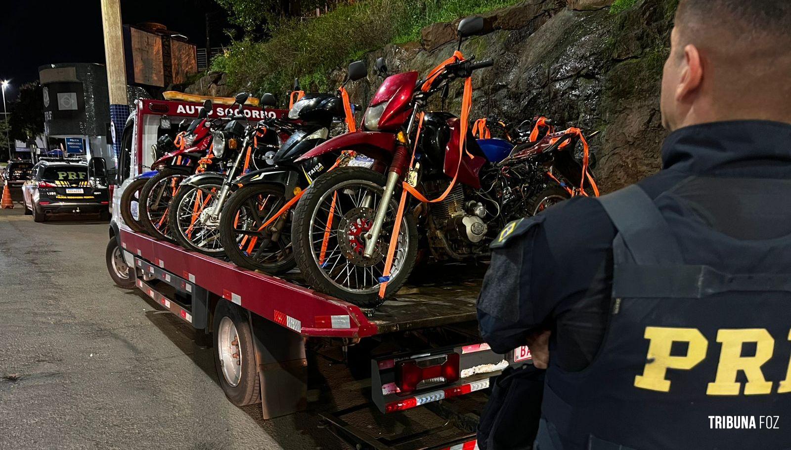 Operação da PRF nas imediações da Ponte da Amizade termina com 55 motos apreendidas
