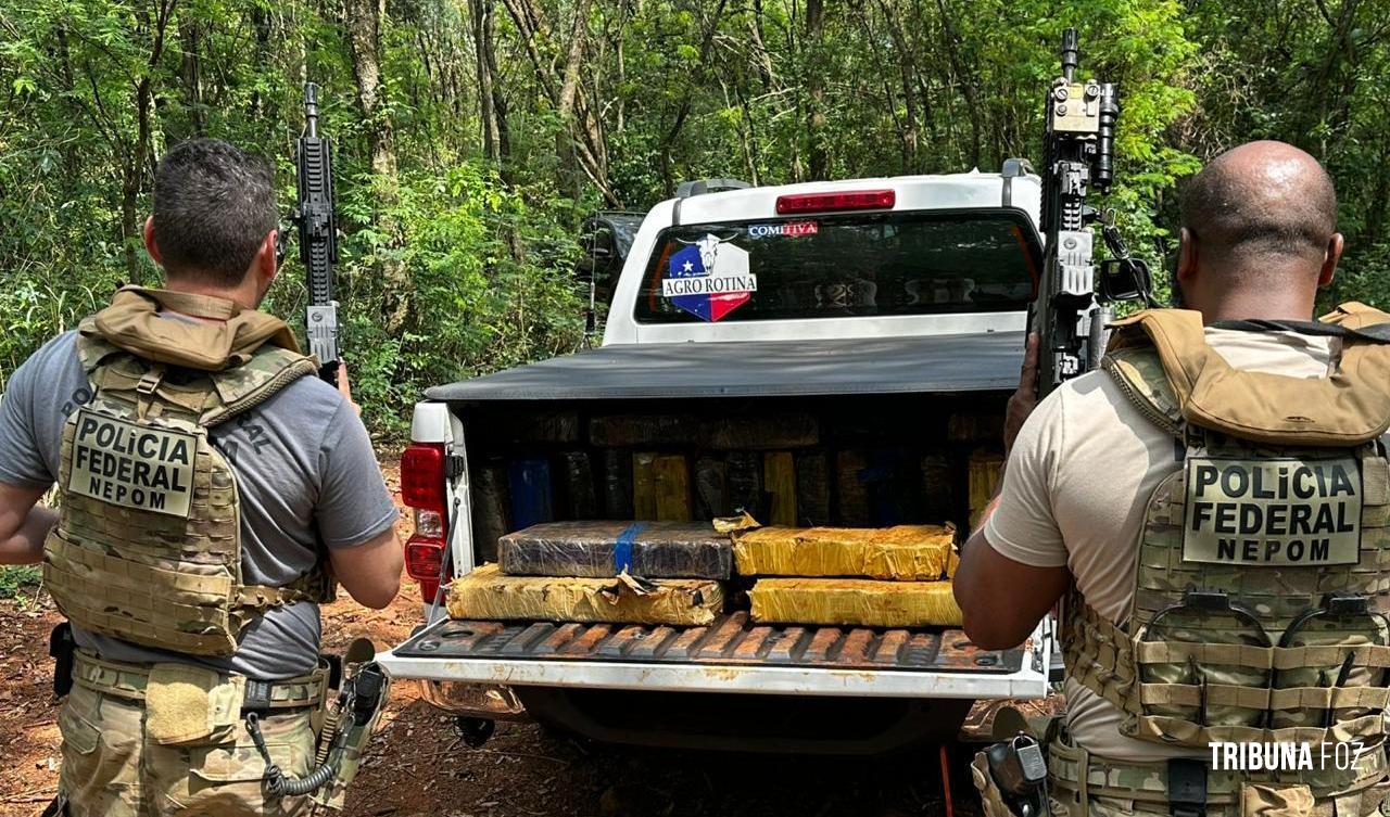PF, PC e PM apreendem um veículo com 1.100 Kg de maconha em Santa Helena PF, PC e PM apreendem um veículo com 1.100 Kg de maconha em Santa Helena