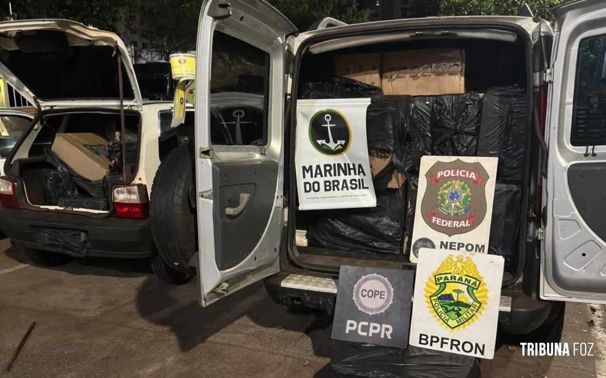 PF, PC, PM e Marinha prendem três pessoas por contrabando em Foz do Iguaçu