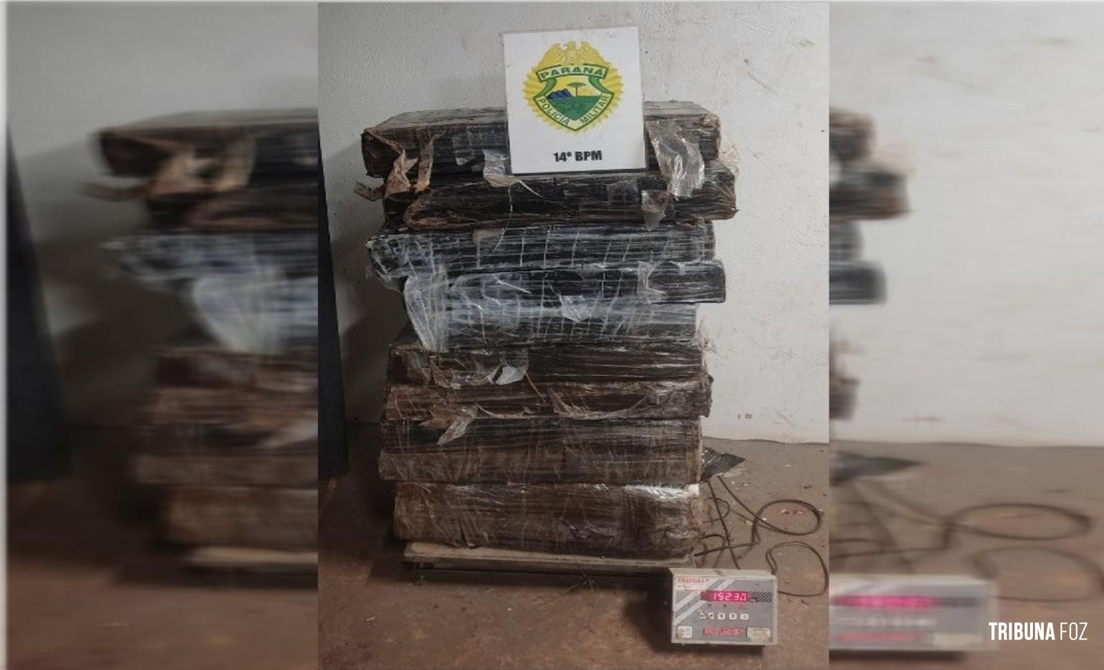 PM e RF apreendem 152,3 Kg de maconha na barranca do Rio Paraná em Foz do Iguaçu