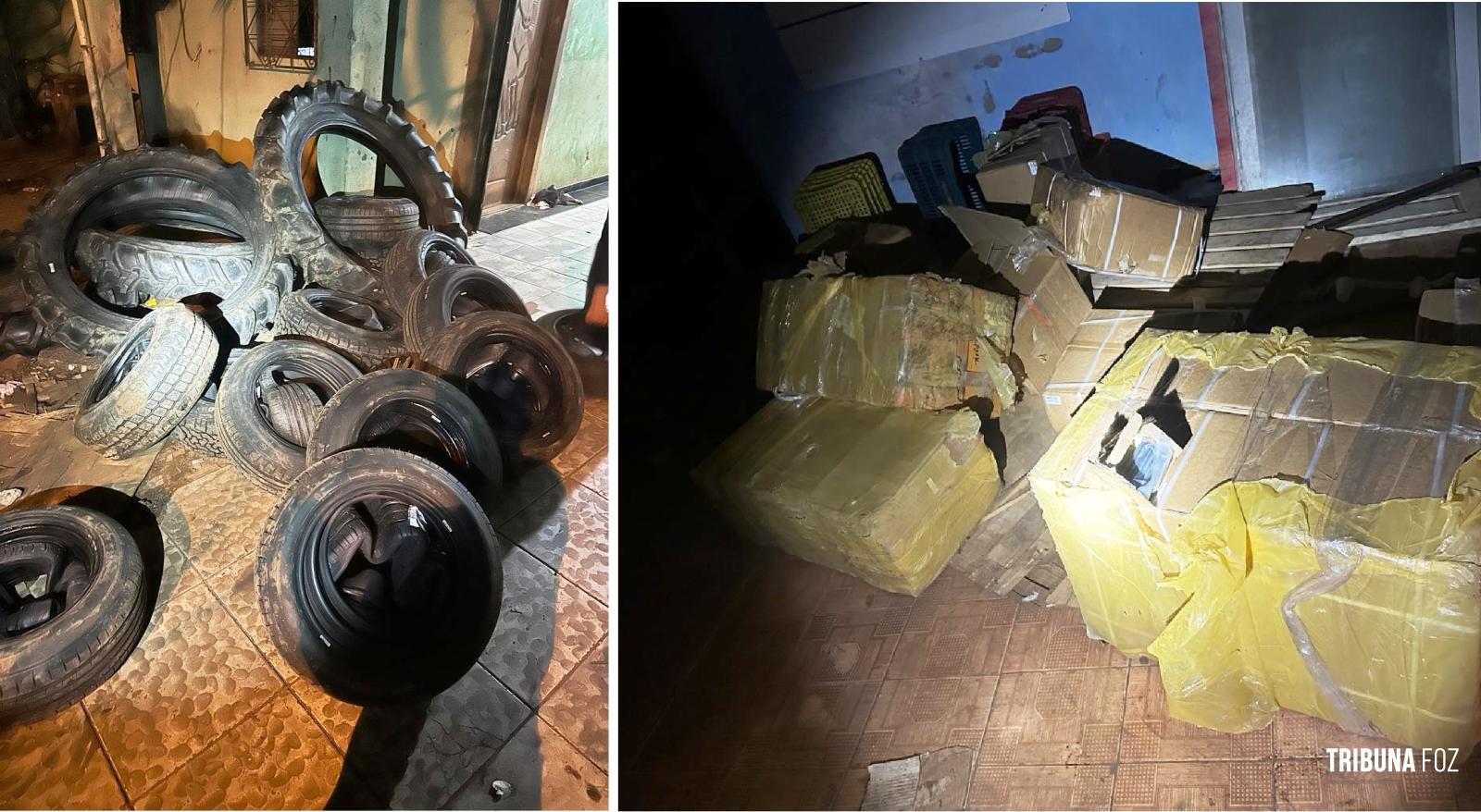 Policia Federal apreende centenas de pneus e peças náuticas contrabandeadas em Foz do Iguaçu Policia Federal apreende centenas de pneus e peças náuticas contrabandeadas em Foz do Iguaçu