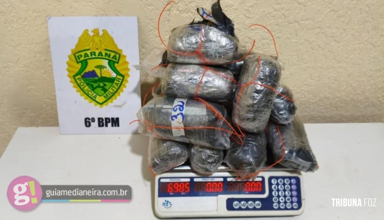 Polícia Militar de Céu Azul apreende quase 7 Kg de haxixe em ação contra tráfico de drogas