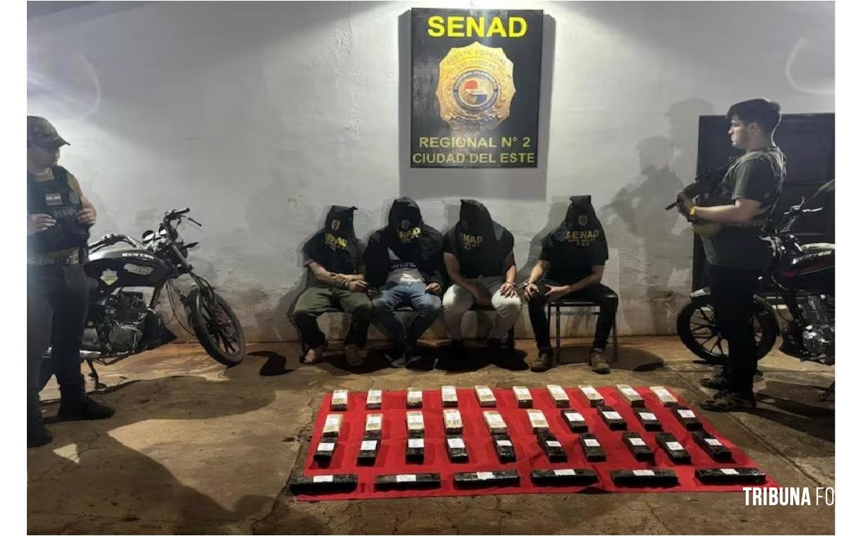 Policia Nacional do Paraguai prende quatro pessoas com 23 Kg de maconha em Raul Penha