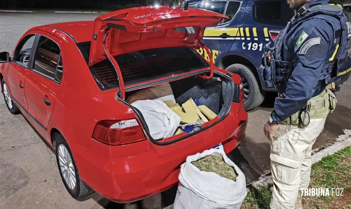 PRF apreende 79,6 Kg de maconha em Santa Terezinha de Itaipu