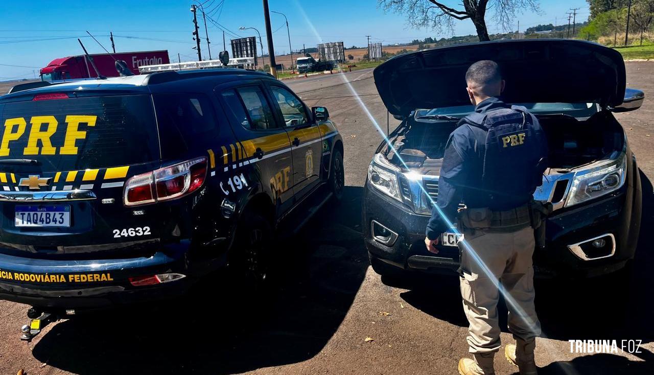 PRF recupera caminhonete roubada e prende condutor na BR-277 em Santa Terezinha de Itaipu