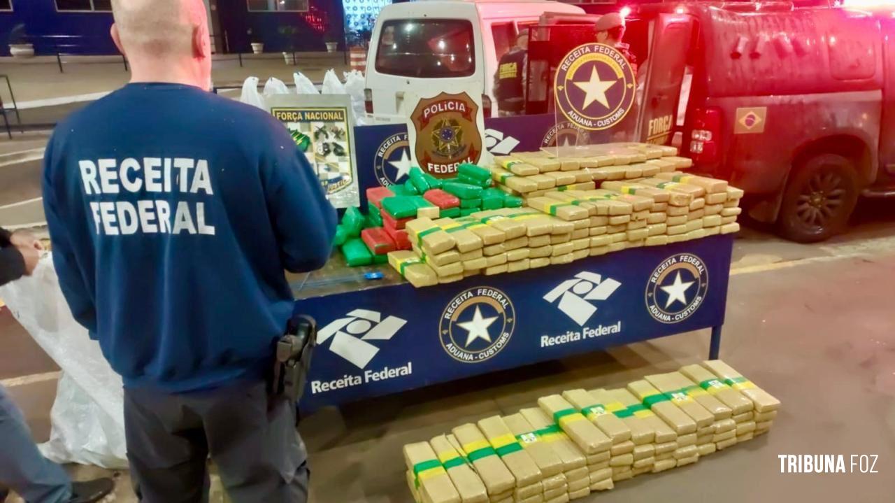 Receita Federal prende duas pessoas e apreende 594,4 Kg de maconha na Ponte da Amizade