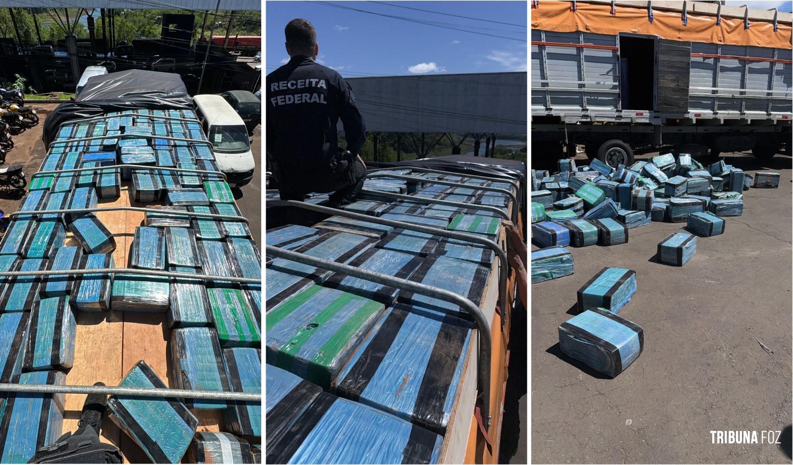 Receita Federal retém quase 2 toneladas de maconha em caminhão na Ponte Internacional da Amizade