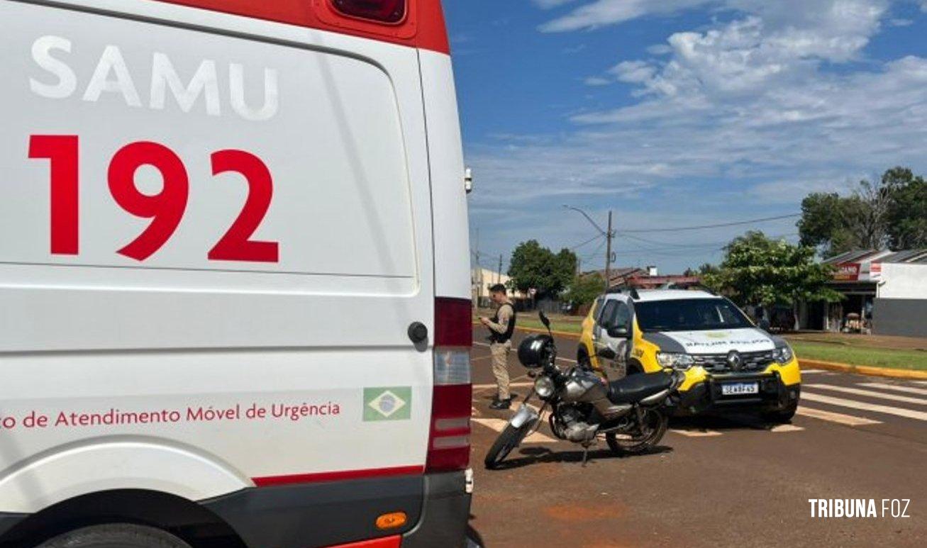 Acidente entre carro e motocicleta é registrado em Sub-Sede, distrito de Santa Helena