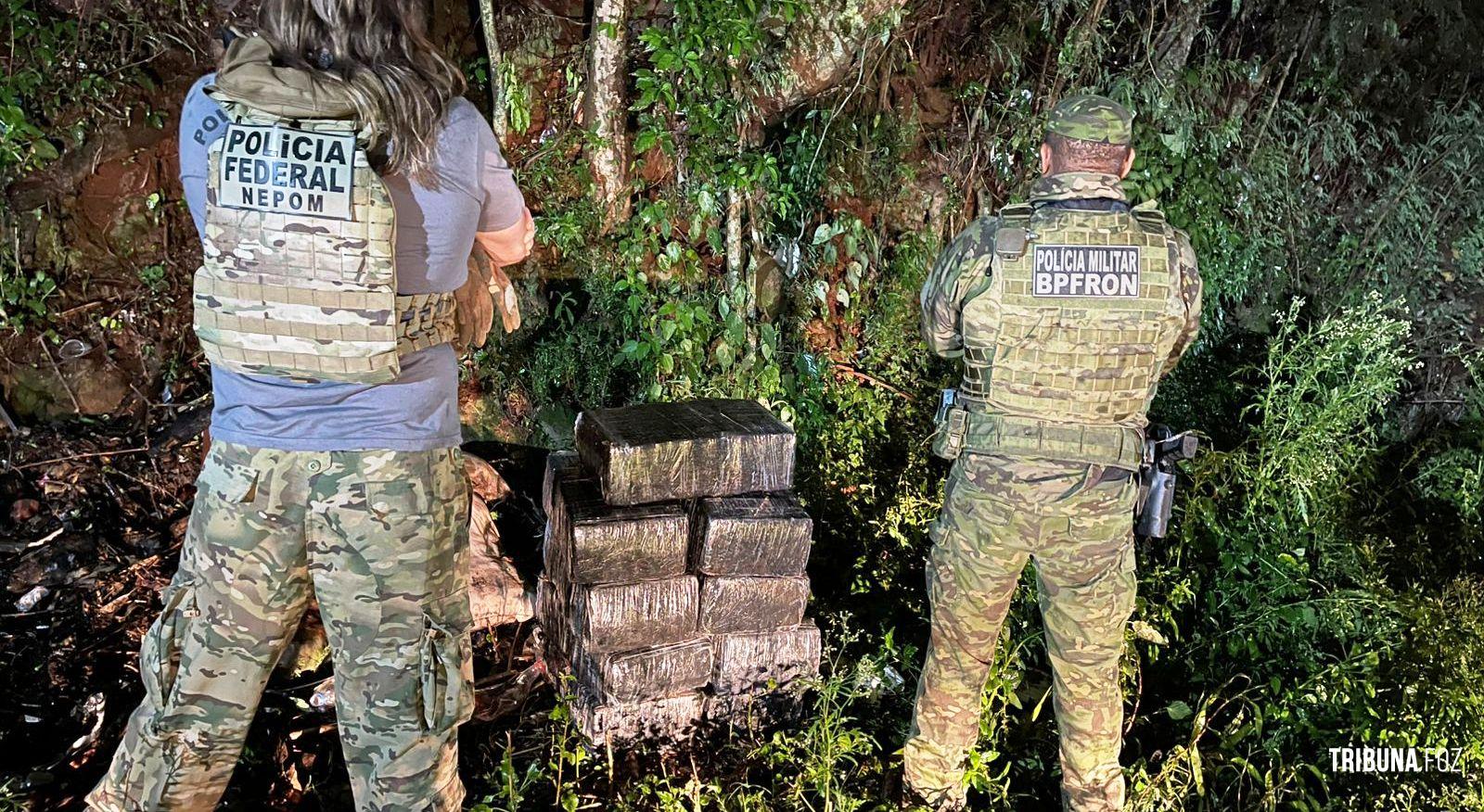 BPFRON e NEPOM apreendem 149,8 quilos de maconha em Foz do Iguaçu