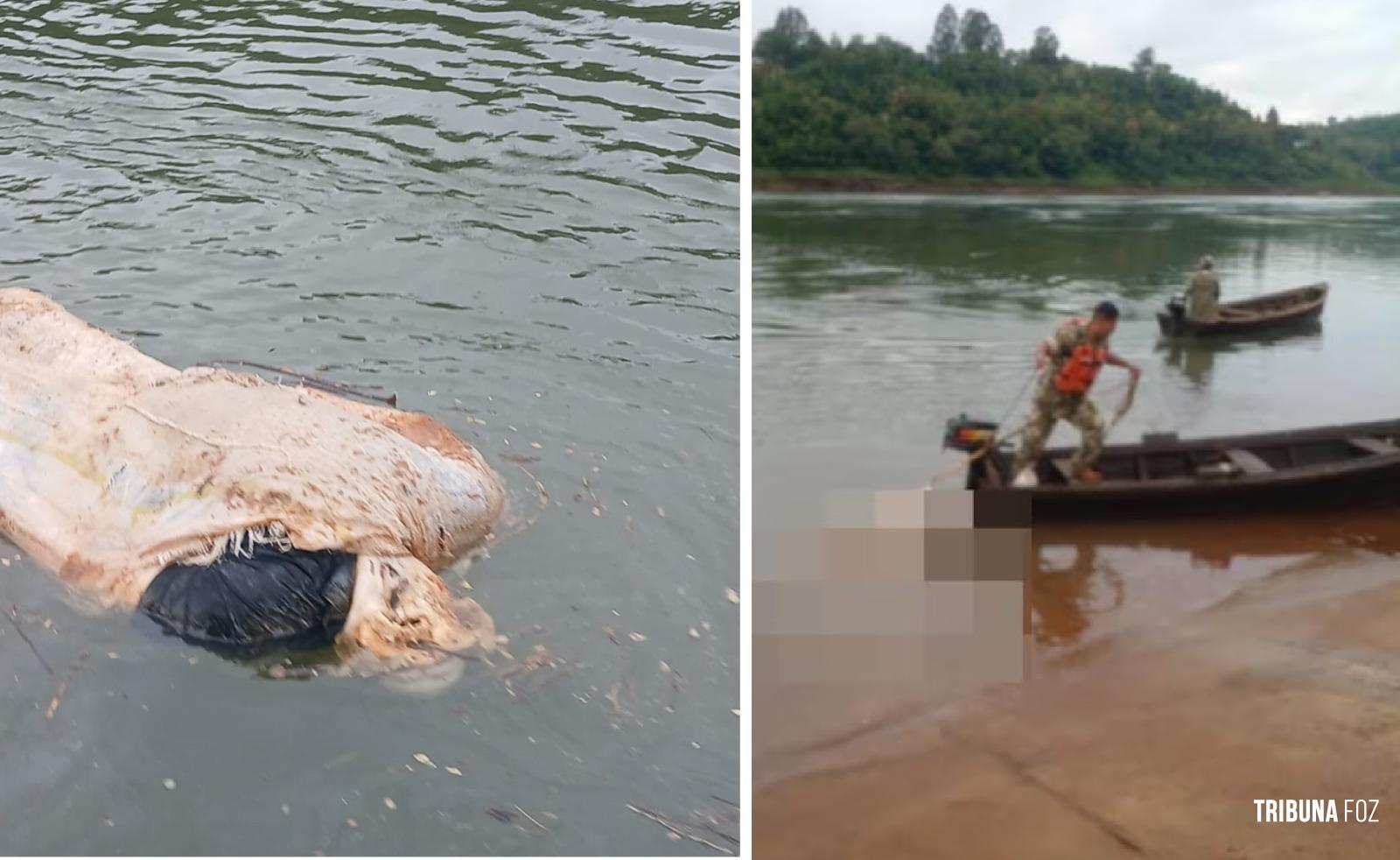 Corpo é encontrado boiando dentro de um saco no Rio Paraná Corpo é encontrado boiando dentro de um saco no Rio Paraná