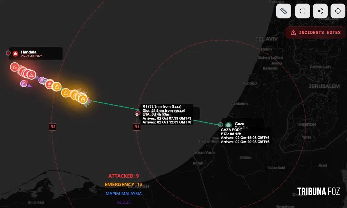 Dez brasileiros estão entre capturados na flotilha de ajuda a Gaza Dez brasileiros estão entre capturados na flotilha de ajuda a Gaza