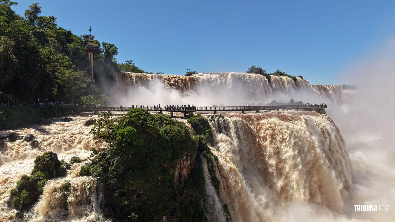 Força da Natureza: Volume das Cataratas do Iguaçu ultrapassa 7 milhões de litros por segundo Força da Natureza: Volume das Cataratas do Iguaçu ultrapassa 7 milhões de litros por segundo